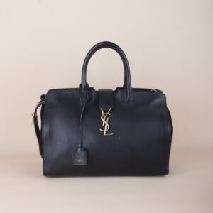 YSL Black Downtown Cabas Small Top Handle Bag