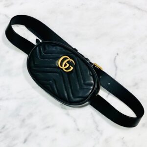 Gucci Black GG Marmont Mini Belt Bag