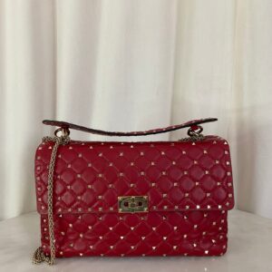 Valentino Red Spike Rockstud Bag