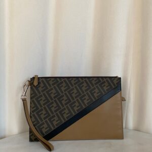 Fendi Tricolor Diagonal Flat FF Pouch