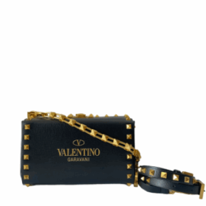 Valentino Black Rockstud Alcove Box Bag