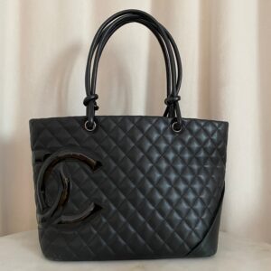Chanl Black Comban Lign Large Tote Bag