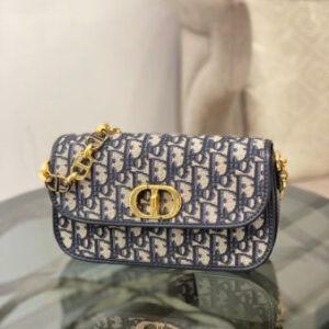 Christian Dior Navy Blue 30 Montaigne Avenue Oblique Bag