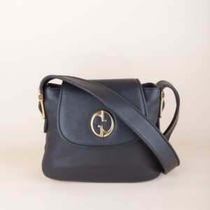 Gucci Black Pebbled 1973 Medium Bag