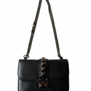 Valentino Black Rockstud Glam Lock Bag