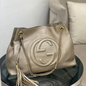 Gucci Champagne Soho Tassel Medium Chain Bag