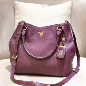 Prada Burgundy Vitello Daino Bag