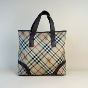 Burberry Studded Medium Haymarket Check Tote Bag