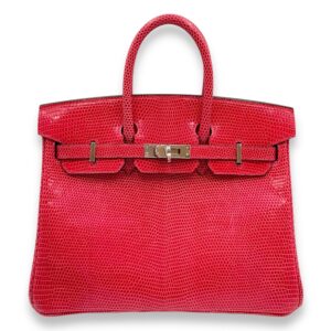 Birkin 25 Rouge Exotique in Lizard, Palladium hardware