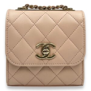 Trendy CC MIni Pastel Pink Vanity Bag in Lambskin, Gold hardware