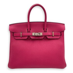Birkin 25 Rose Mexico in Togo, Palladium hardware