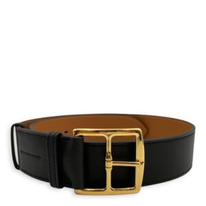 Etriviere 45 75cm Black Belt in Barenia, Gold hardware