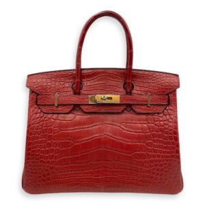 Birkin 30 Rouge H in Matte Alligator, Palladium hardware