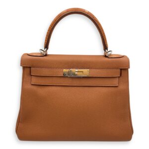 Kelly Touch 28 Gold in Togo/Matte Alligator, Palladium hardware