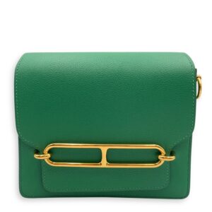 Roulis Mini Vert Vertigo in Evercolor, Gold hardware