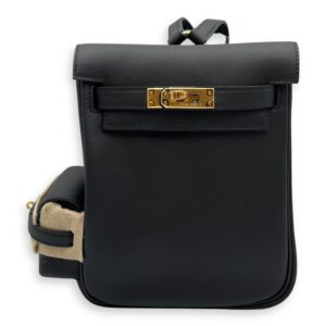 Kelly Jump Black in Swift, Gold hardware