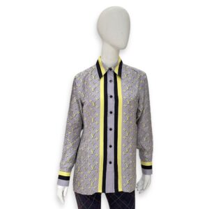 3D Monogram Stripe Accent Pajama Shirt 36 Multi-Color Ready-To-Wear in Silk