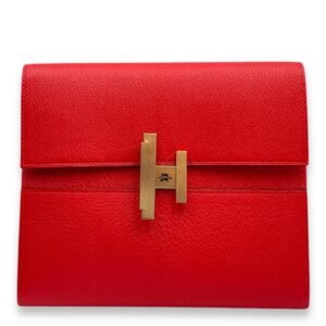 Cinhetic to Go Rouge De Coeur Crossbody Bag in Chevre Mysore, Permabrass hardware