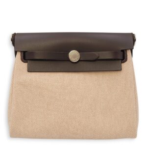 Herbag 20 Ebene/Ecru-Beige in Vache Hunter/Toile, Palladium hardware