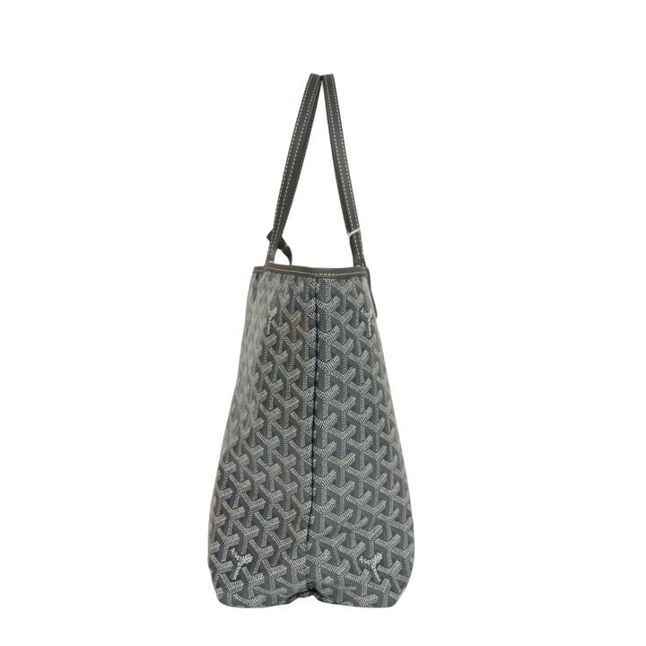 Goyard Goyardine Canvas Grey Hand-Painted Saint Louis PM Tote Palladium Hardware - Image 5