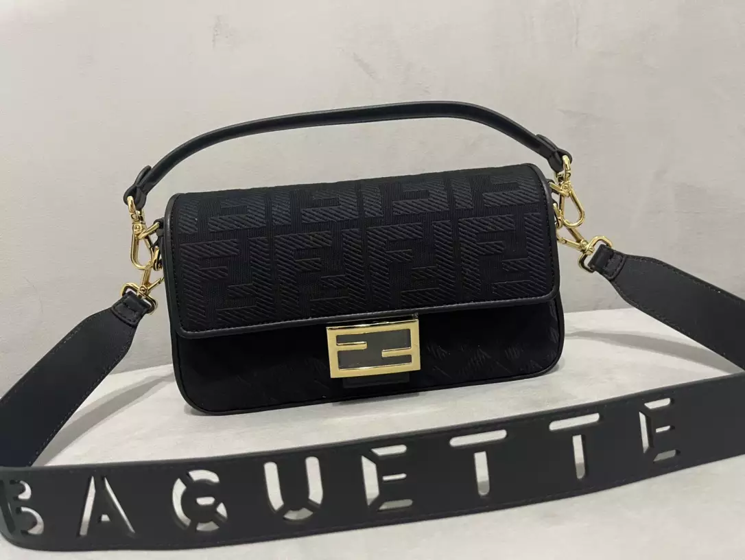 Baguette Black FF Canvas Bag - Repbags.ru - Image 3