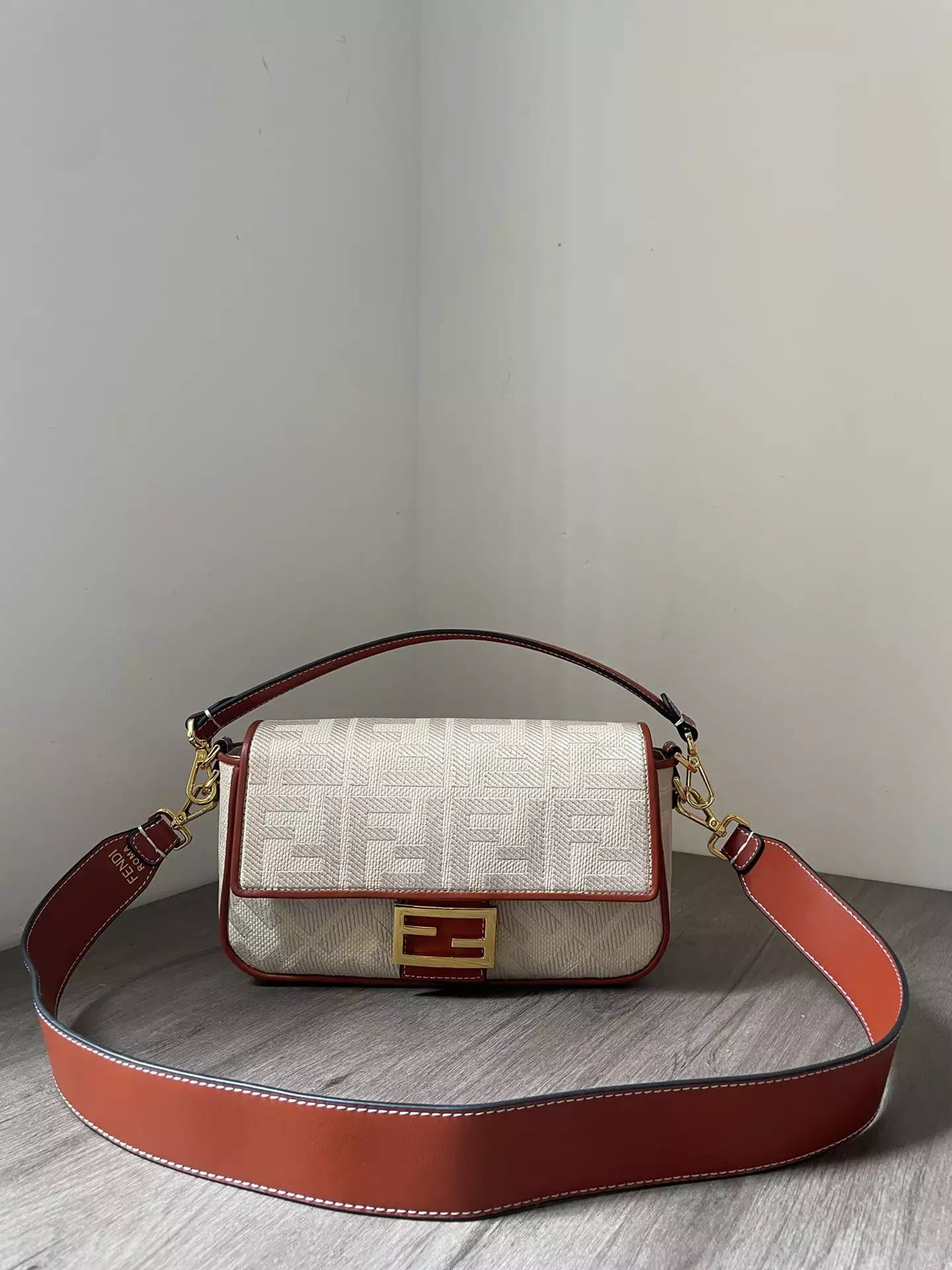 Baguette Natural Straw Bag with FF Embroidery - Repbags.ru - Image 3