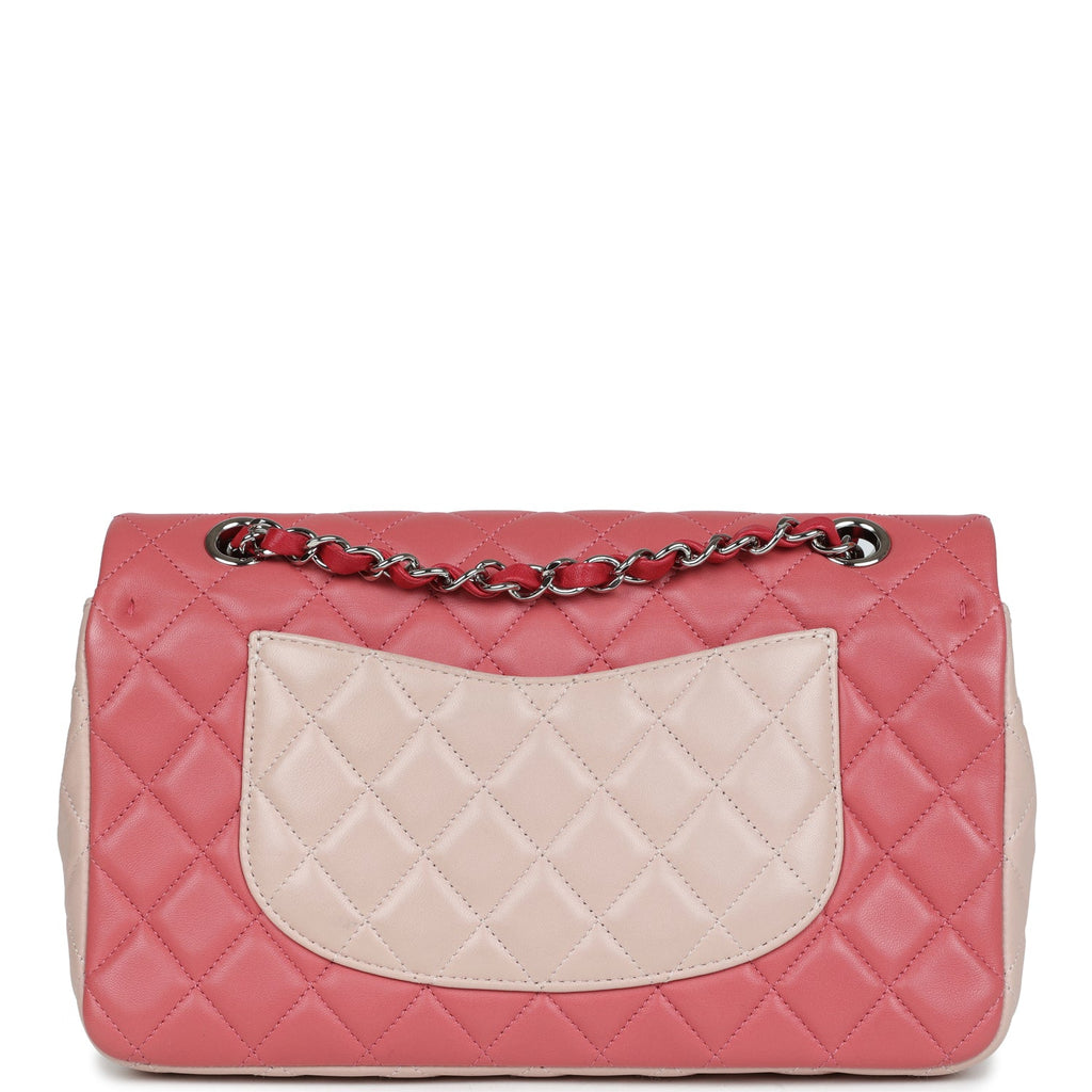 Pre-owned Chanel Medium Valentine Single Flap Bag Tricolored Lambskin Silver Hardware - Image 6
