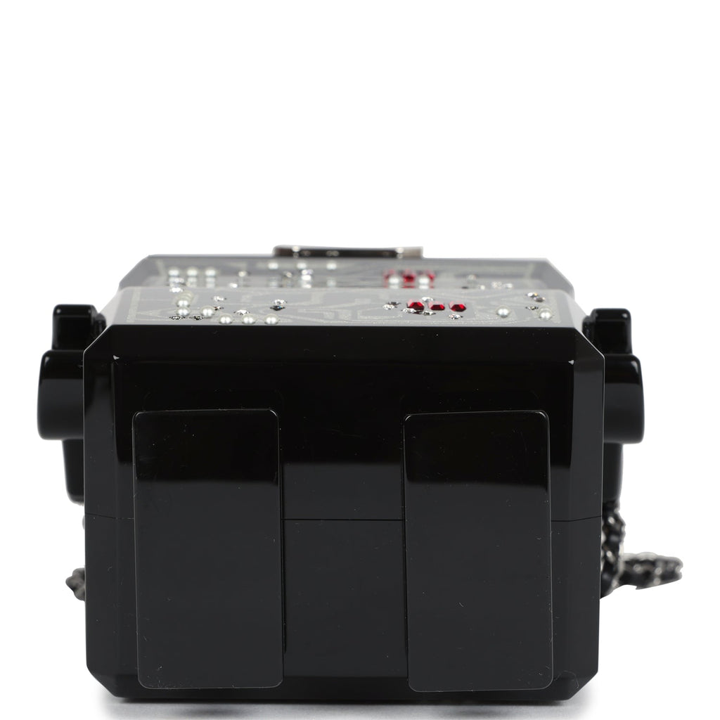 Pre-owned Chanel Limited Edition Robot Minaudière Bag Black Plexiglass and Crystals Ruthenium Hardware - Image 7