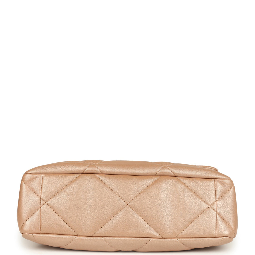 Pre-owned Chanel Large 19 Flap Bag Pearly Blush Shiny Lambskin Mixed Metal Hardware - Image 7