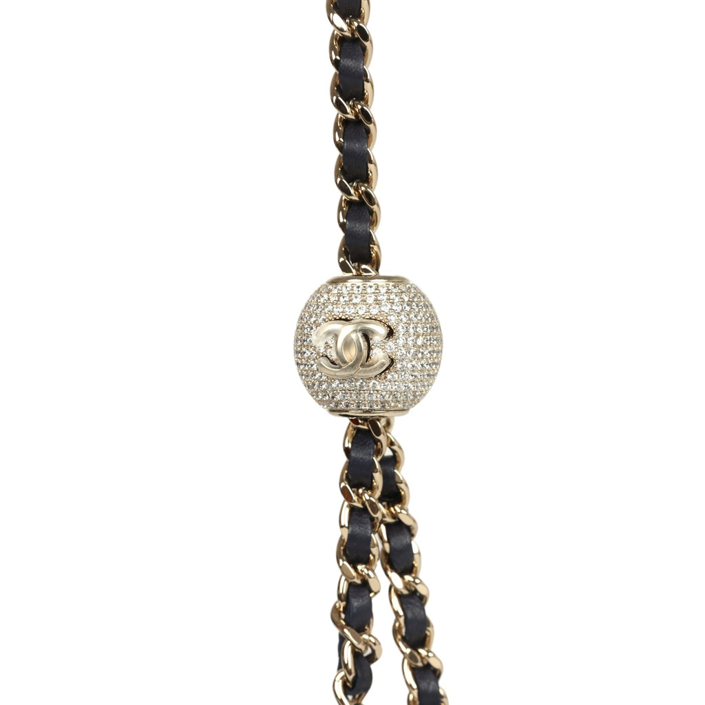 Chanel Small Crystal Pearl Crush Vanity Case Gris Fonce Velvet Light Gold Hardware - Image 9