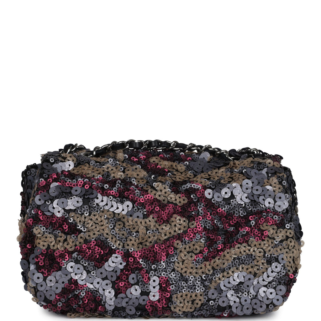 Pre-owned Chanel Limited Edition Extra Mini Flap Bag Multicolor Sequin Ruthenium Hardware - Image 5