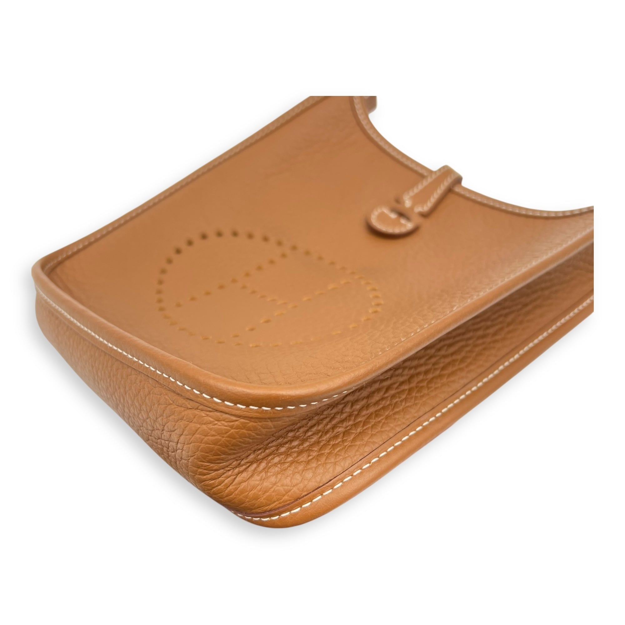 Evelyne Mini Gold Shoulder Bag in Clemence, Palladium hardware - Image 3