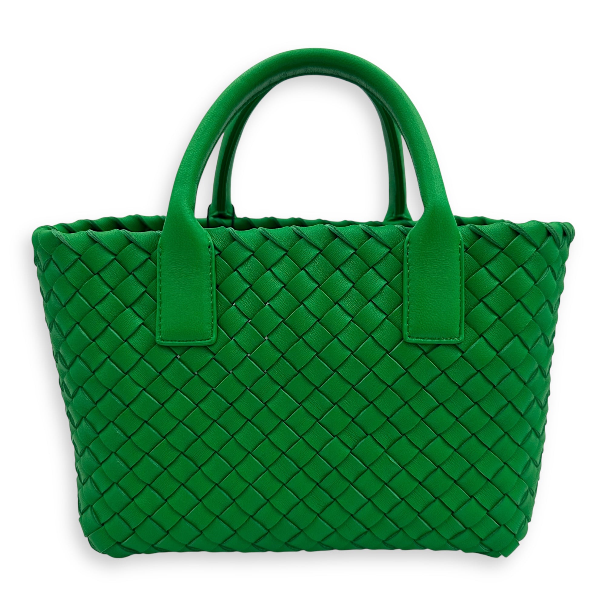 Cabat Top Handle Bag Green in Lambskin, Gold hardware
