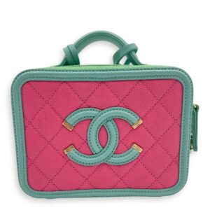 Filigree Small Multi-colour Vanity Bag in Caviar Leather, Gold hardware