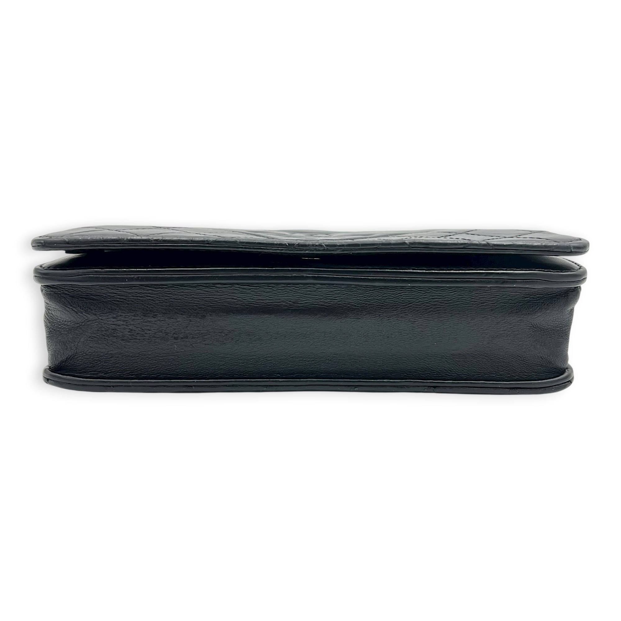 Vintage CC Wallet On Chain Black in Lambskin, Silver hardware - Image 6