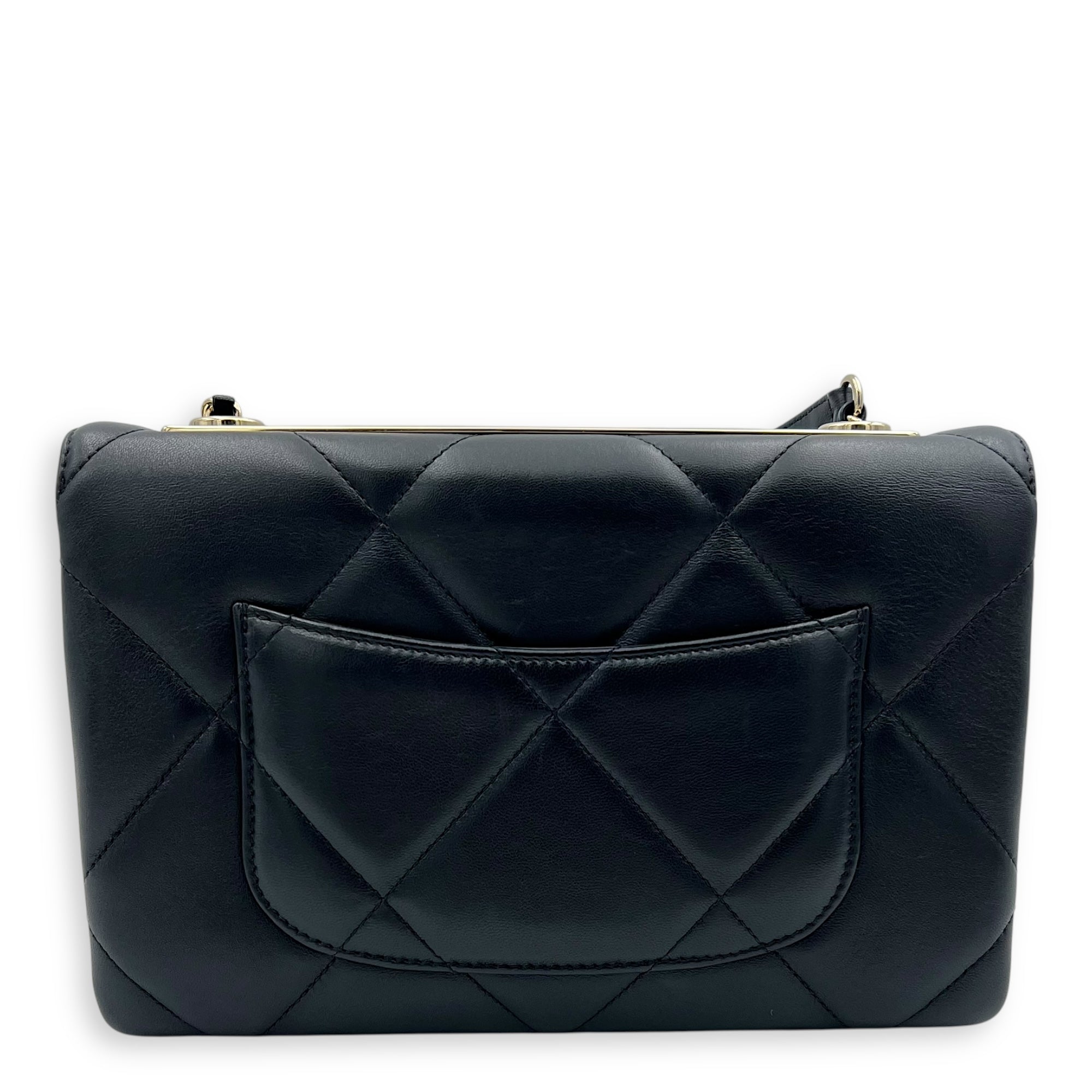 Trendy CC Shoulder Bag Black in Lambskin, Gold hardware - Image 3