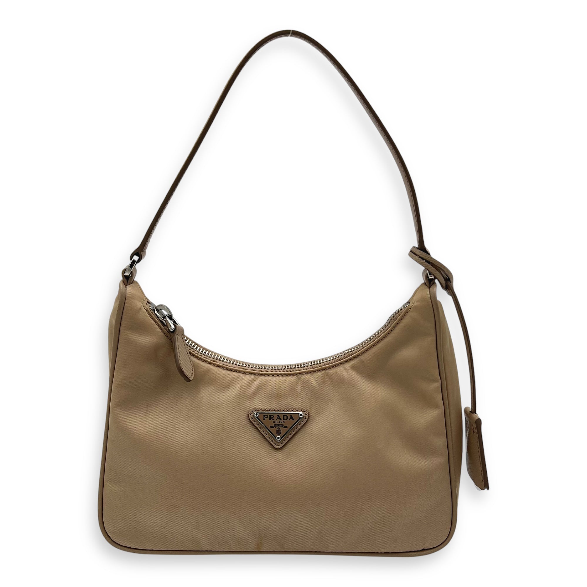 Re-Edition 2005 Shoulder Bag Beige in Re-Nylon, Silver hardware