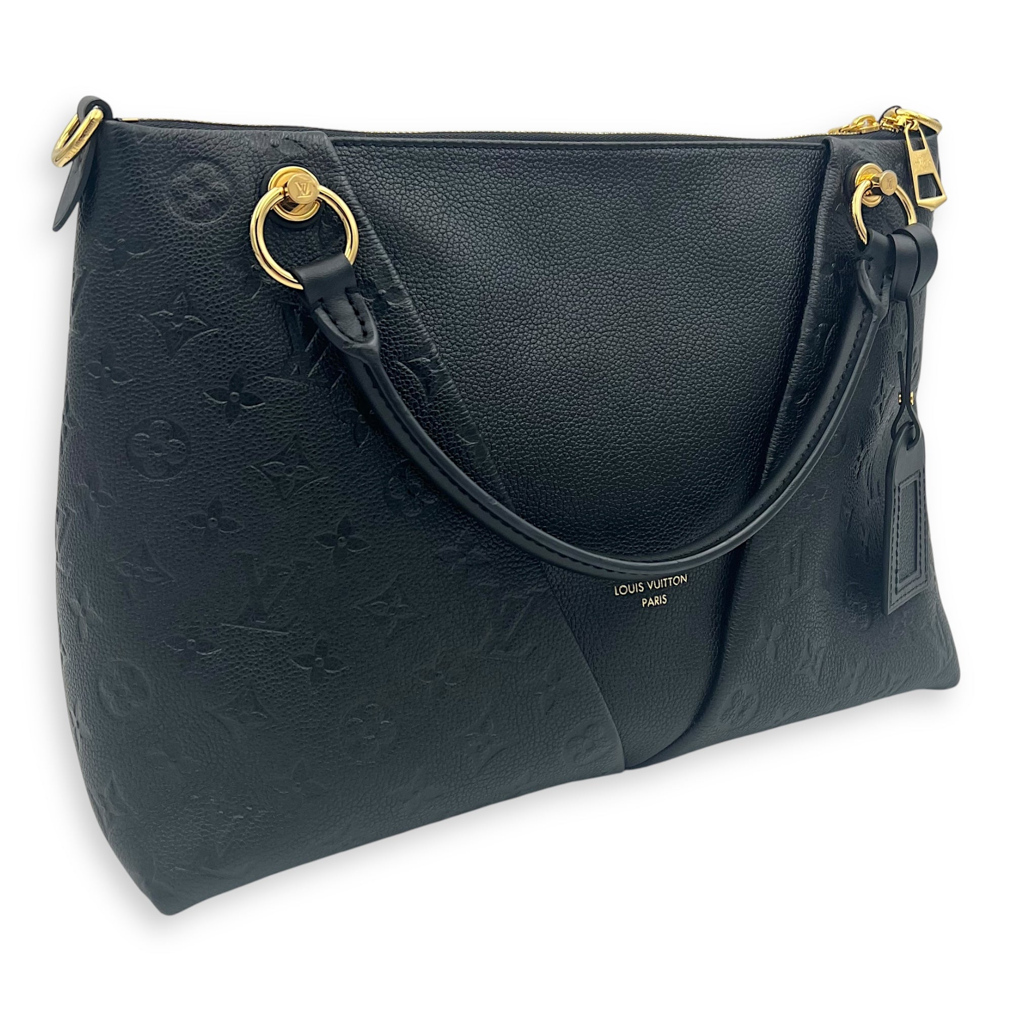V Tote Top Handle Bag Black in Empreinte Leather, Gold hardware - Image 17