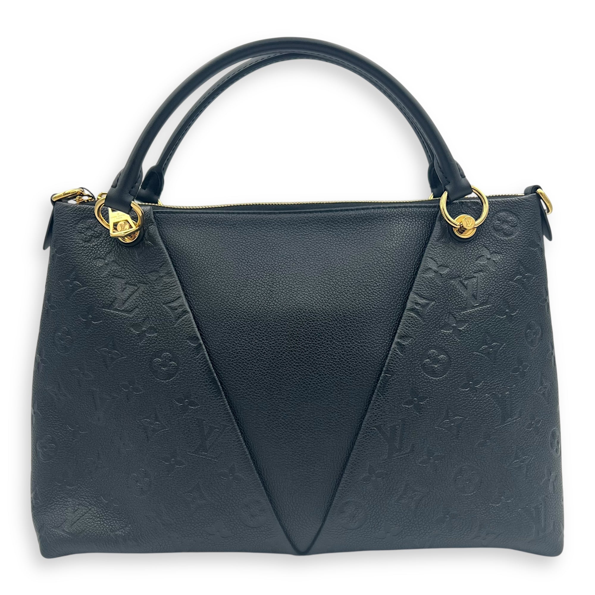 V Tote Top Handle Bag Black in Empreinte Leather, Gold hardware - Image 3