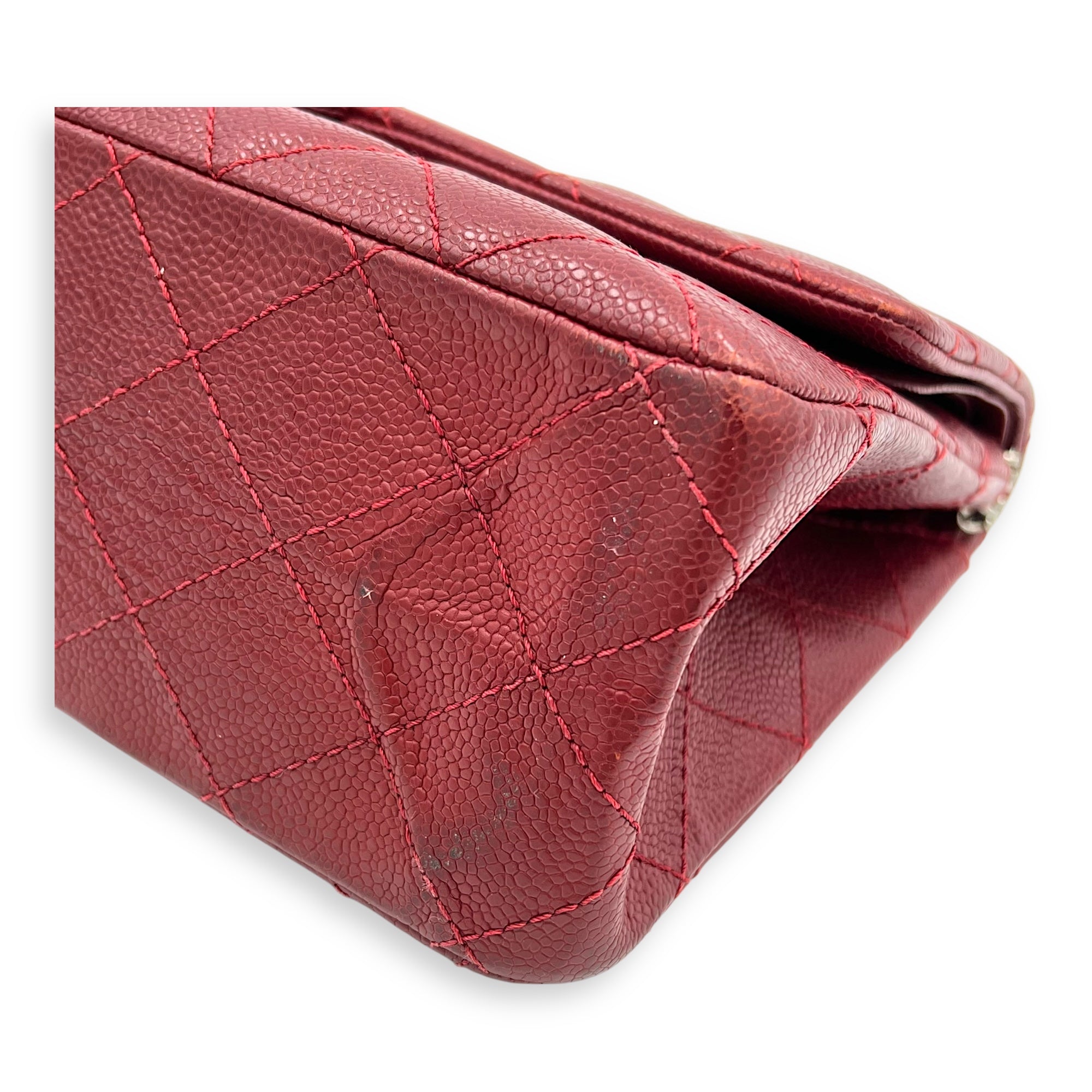 2.55 Shoulder Bag Red in Caviar Leather, Ruthenium hardware - Image 7