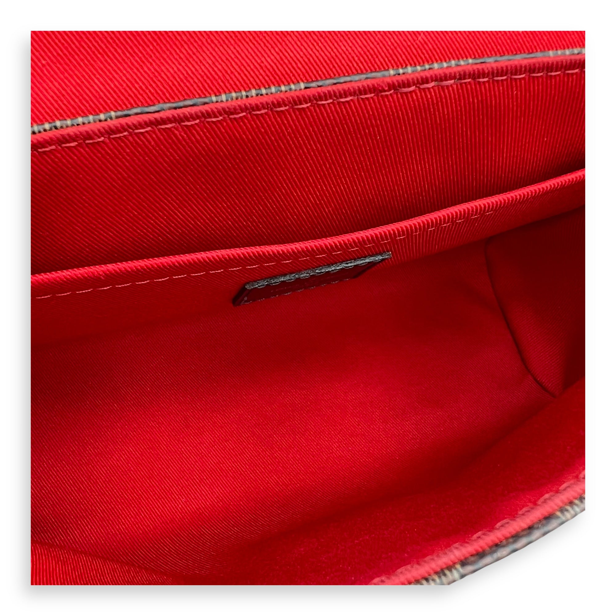 Croisette Top Handle Bag Brown in Coated Canvas, Gold hardware - Image 7