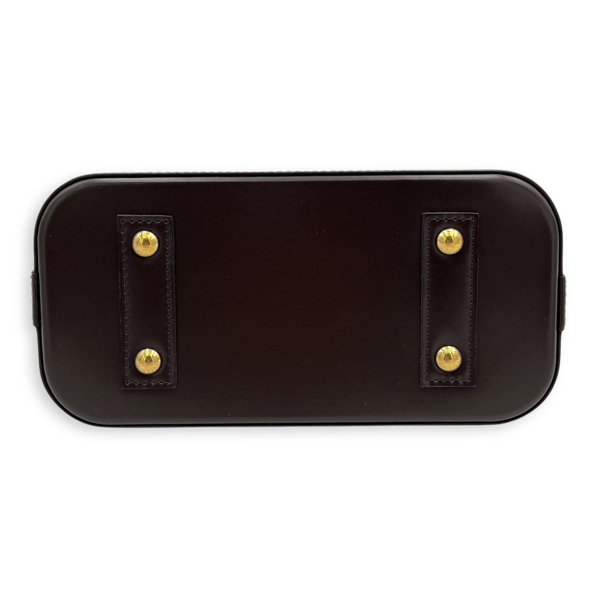 Alma Top Handle Bag BB Brown in Coated Canvas, Gold hardware - Image 6