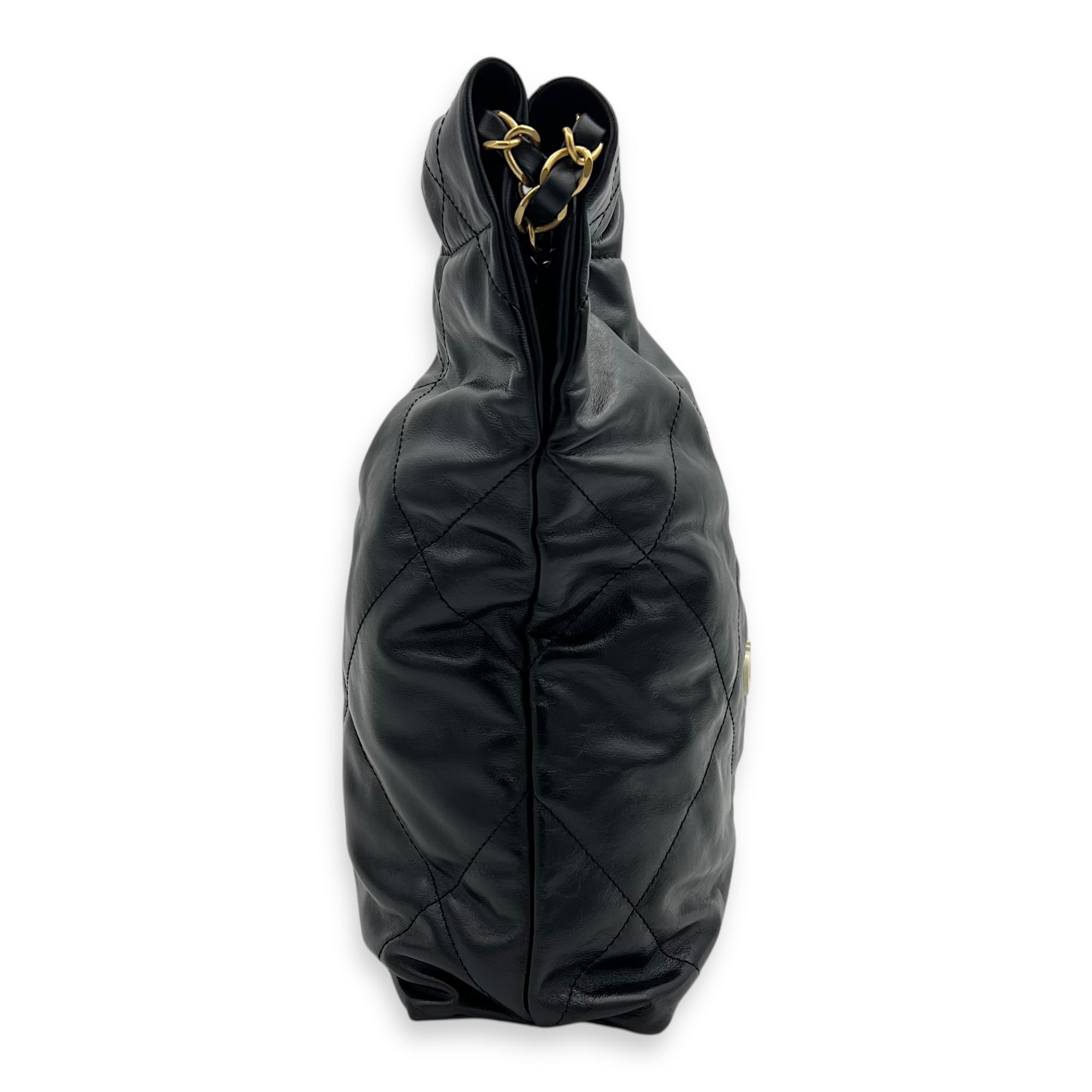 22 Tote Tote Bag Small Black in Calfskin, Gold hardware - Image 4