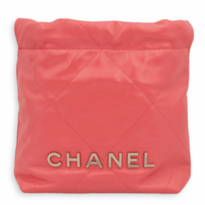 22 Mini Pink Tote Bag in Calfskin, Palladium hardware