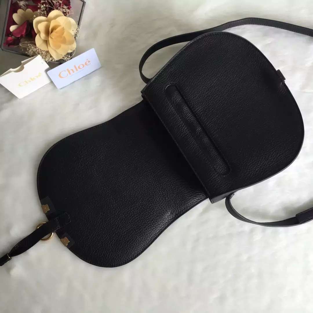 Chloé Marcie Black Medium Saddle Bag - Repbags.ru - Image 8