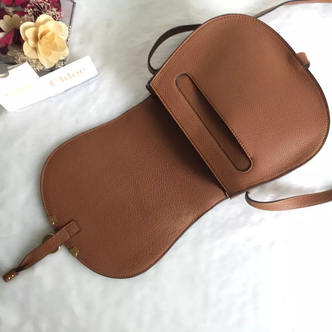 Chloé Marcie Tan Medium Saddle Bag - Repbags.ru - Image 9