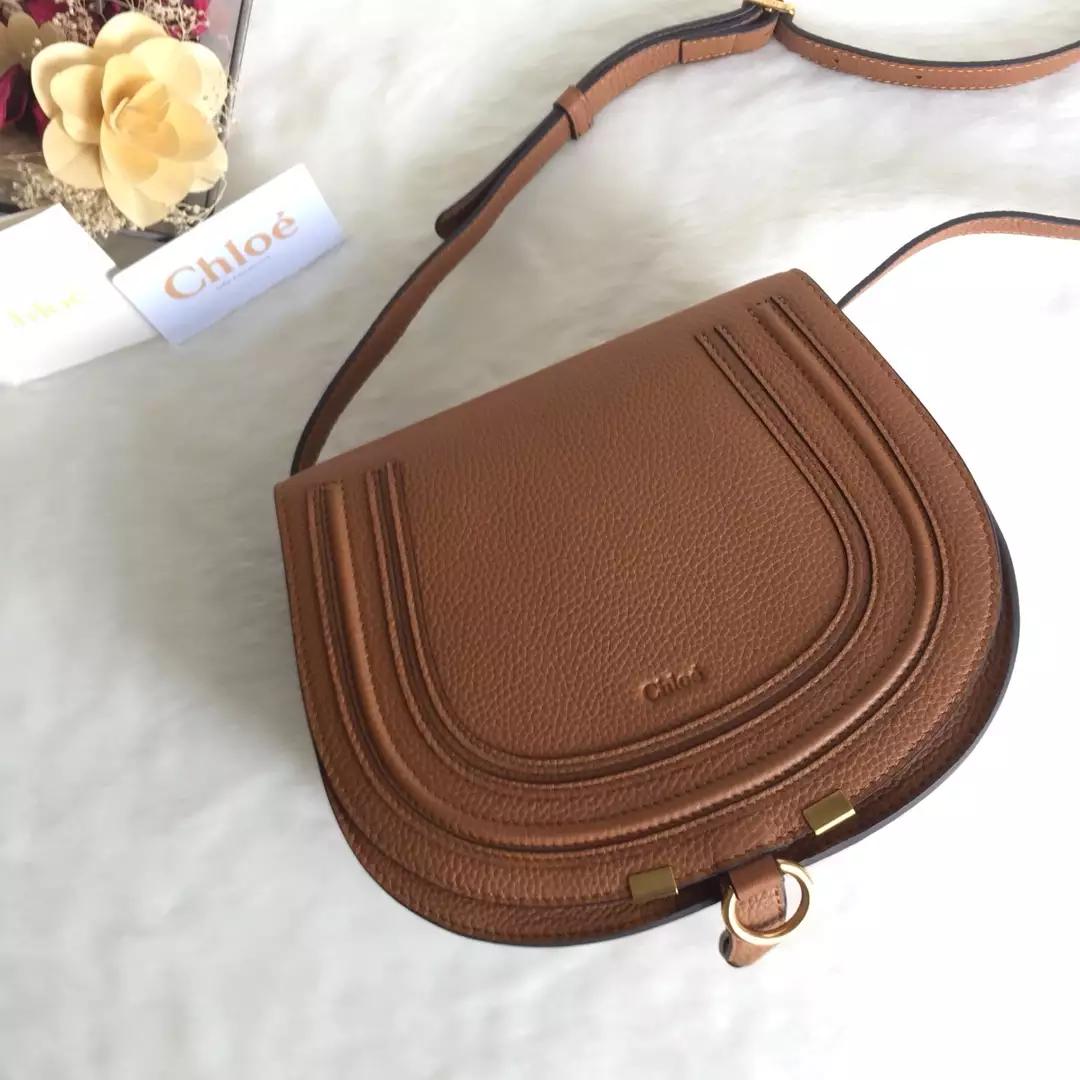 Chloé Marcie Tan Medium Saddle Bag - Repbags.ru - Image 3