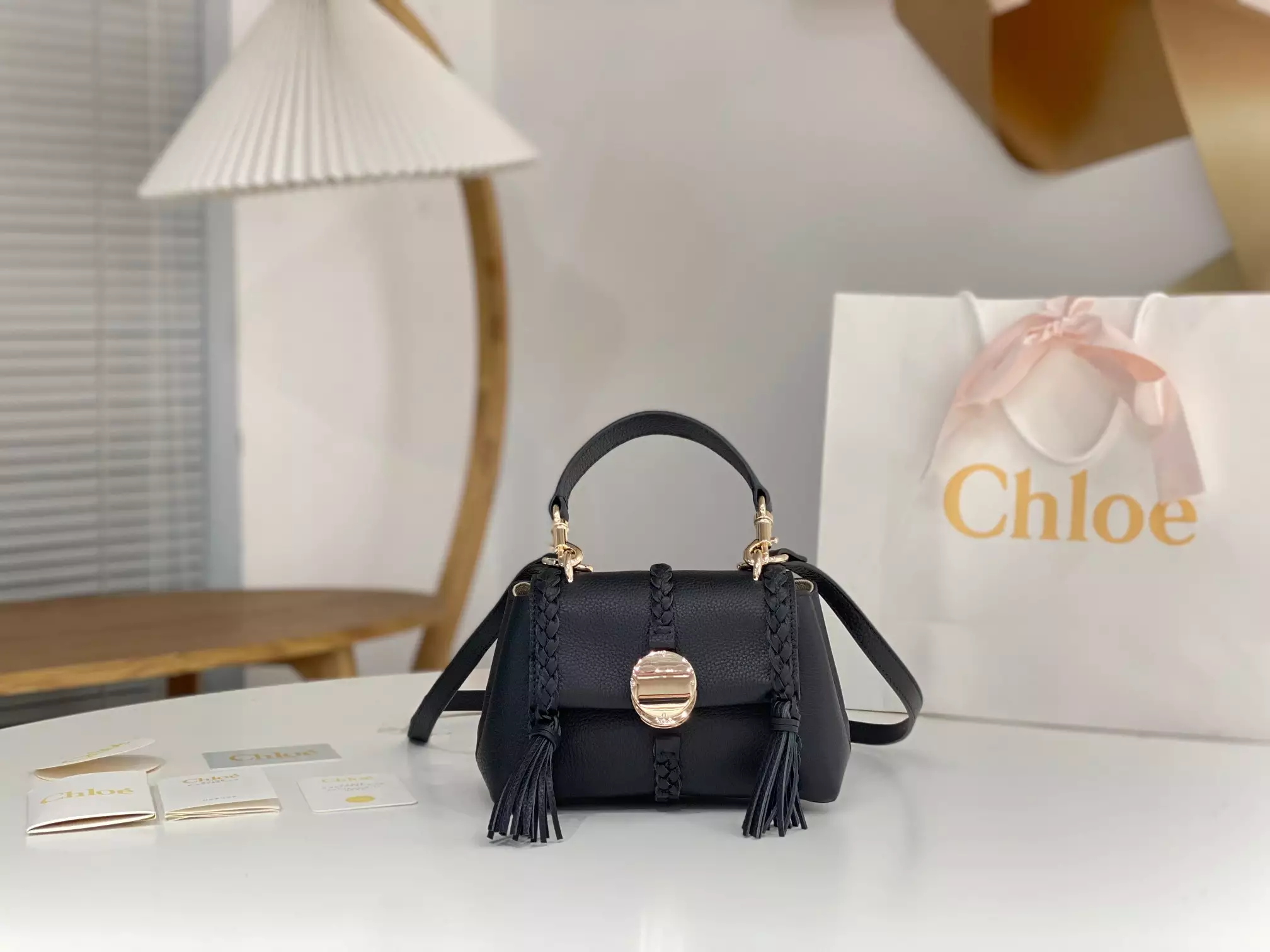 Chloé Penelope Mini Soft Black Leather - Repbags.ru - Image 3