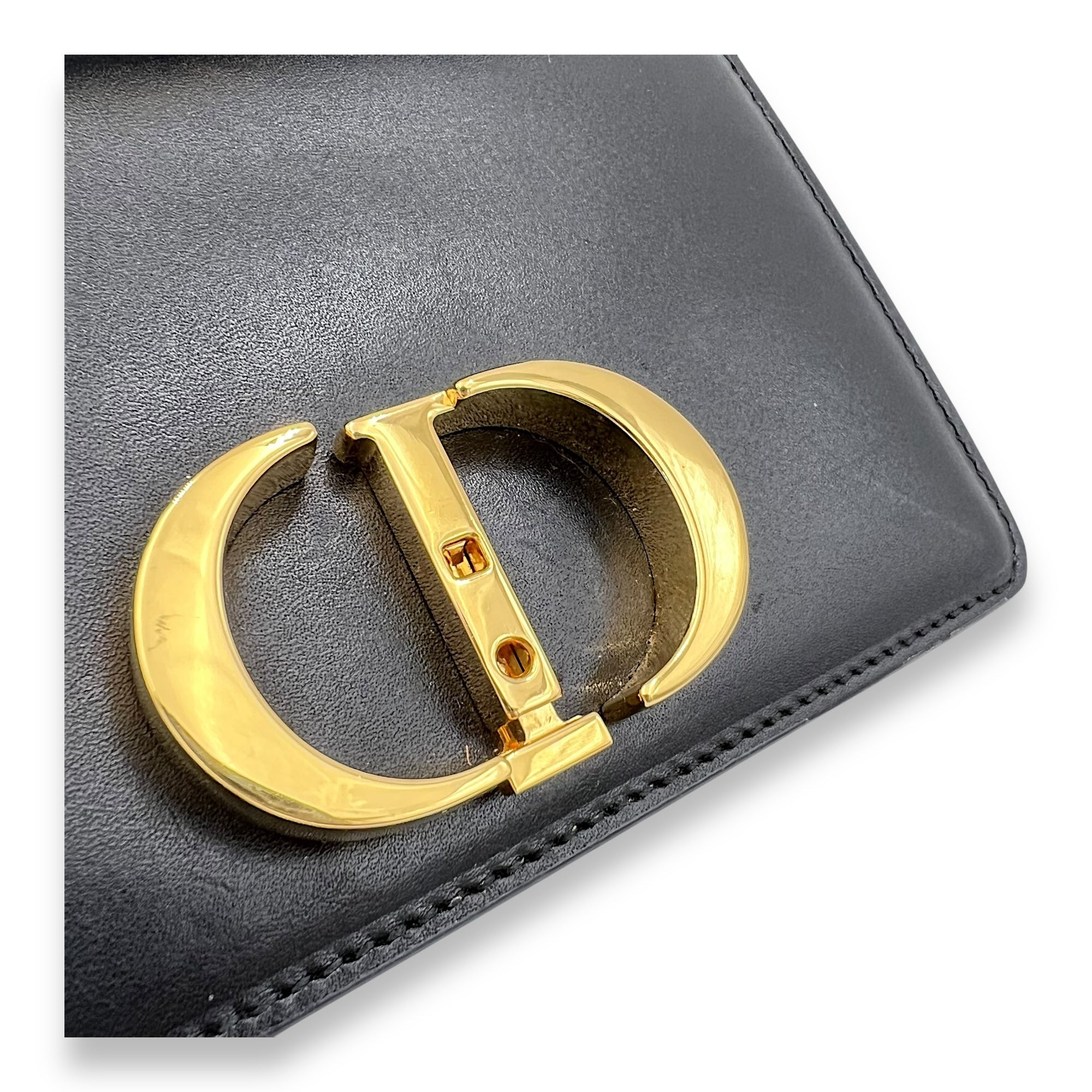 30 Montaigne Micro Black Crossbody Bag in Calfskin, Gold hardware - Image 9
