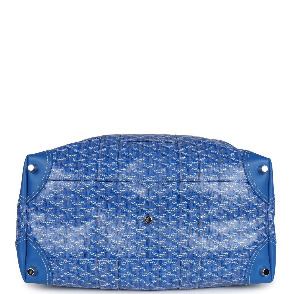 Goyard Bowling 45 Bag Sky Blue Goyardine Canvas and Cervon Calfskin Palladium Hardware - Image 7